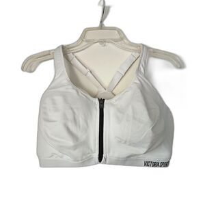 VICTORIA'S SECRET Knockout Front Zip Sports Bra White 36DDD